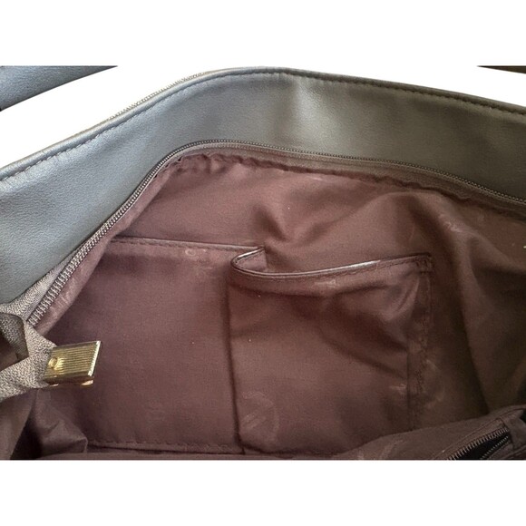 Mellow World Shoulder Bag Brown Metallic Thread Studded Gemstones Vegan Leather - Picture 7 of 13